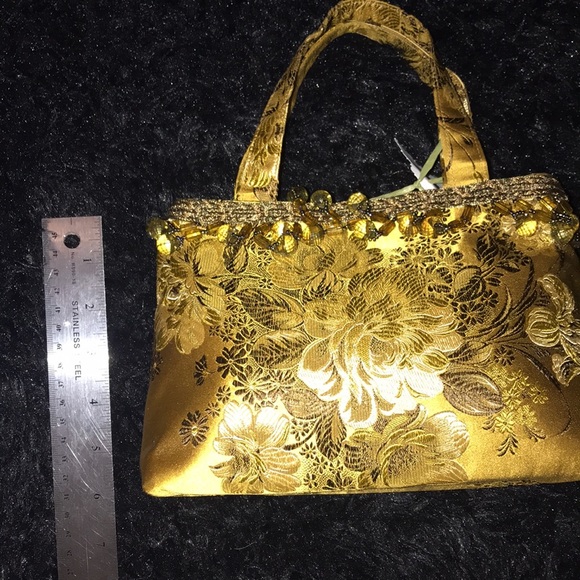 Silk Brocade Handmade Beaded Bag - Picture 4 of 5